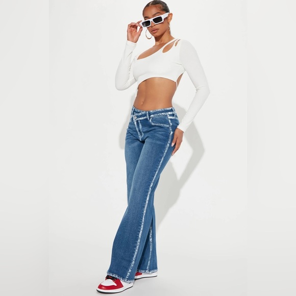 Fashion Nova Denim - FashionNova Downtown Crossover Baggy Jean - Indigo